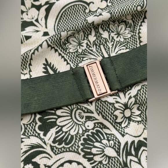 🆕 ZIMMERMANN 🧿 NWT Paisley Bandeau 1PC Swim Suit, Khaki Cream - Sz 2 US 6 - Picture 13 of 16